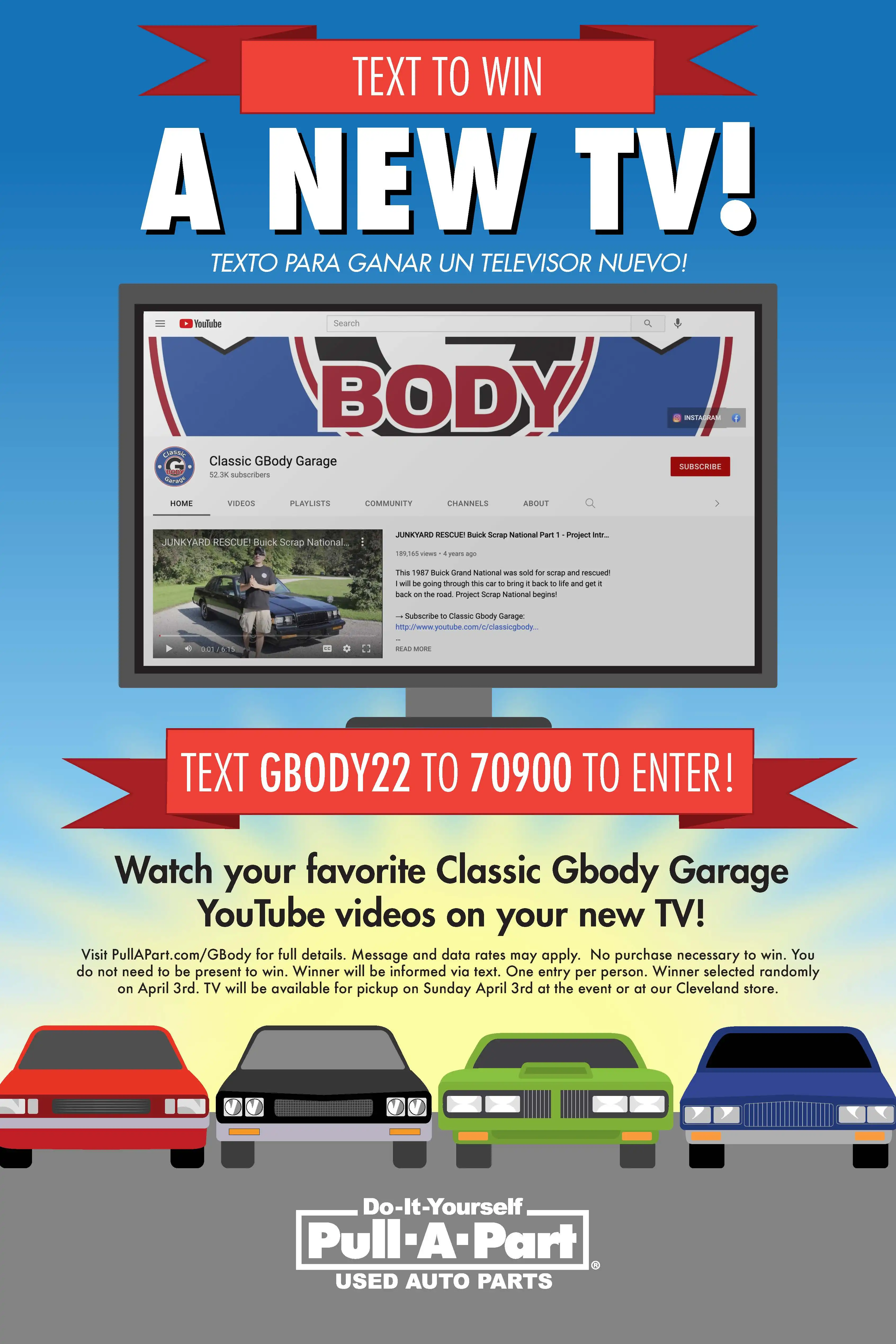 GBody Text to Win at Pull-A-Part